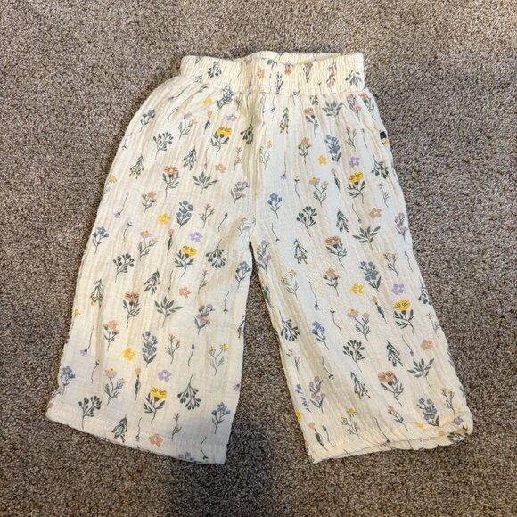 Rabbit & Bear Organic Cotton Wide Leg Pants Floral 12 months - Picture 3 of 8